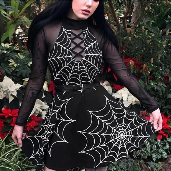 Black Widow Fit And Flare Mini Dress - Picture 7 of 8